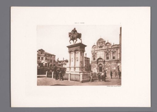 View of the Campo Santi Giovanni e Paolo with an equestrian statue of Bartolomeo Colleoni in Venice