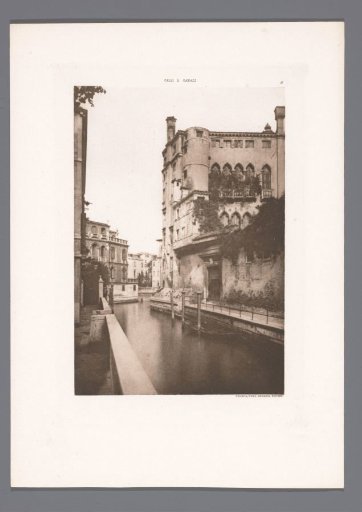 View of the Rio di San Trovaso with the Palazzo Contarini Corfù in Venice