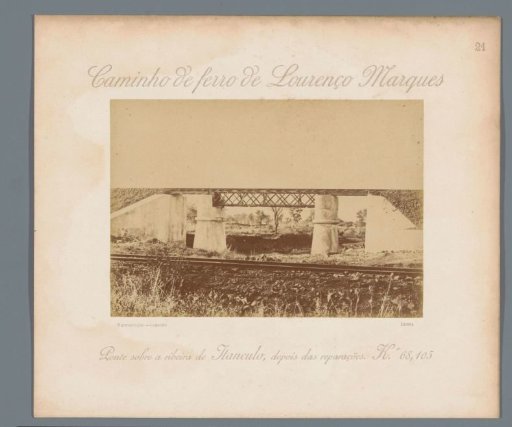 Railway bridge over the Itanculo River in Mozambique after repair work