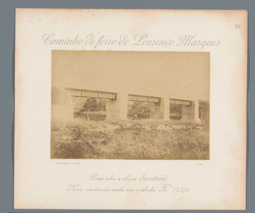 Railway bridge under construction over the Sucutuini River in Mozambique