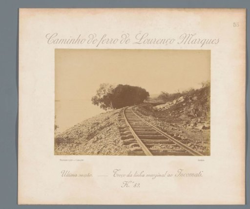 Railway track in Mozambique, possibly along the bank of the Rio Incomati
