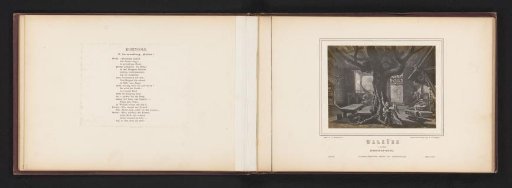 Photographic reproduction of a painting, depicting Siegmund drawing the sword from the tree in Hunding's house