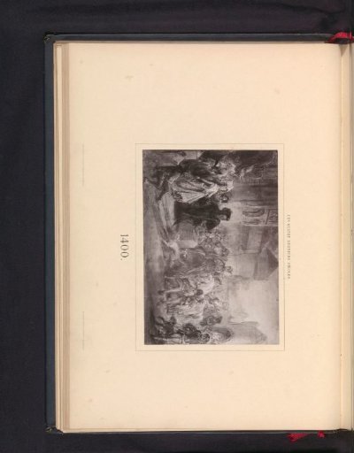 Photographic reproduction of a drawing, representing the entry of nobles into a city