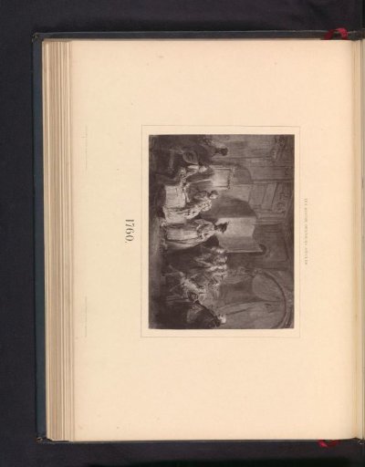 Photographic reproduction of a drawing depicting nobles in an interior