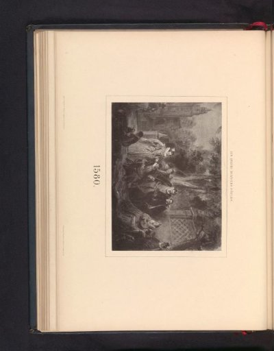 Photographic reproduction of a drawing depicting nobles listening to a musical ensemble