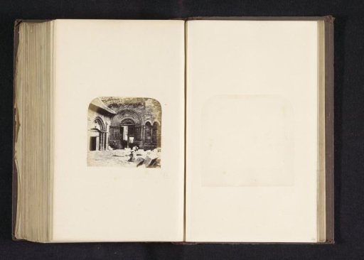 View of the western door of the Abbey of Léhon near Dinan