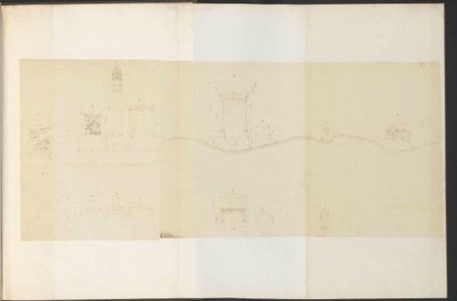 Photographic reproduction of a plan of a church in Athens with sepulchral monuments