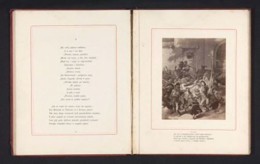 Photographic reproduction of a painting presumably depicting a feast with a devil playing the violin and a personification of Death with a scythe