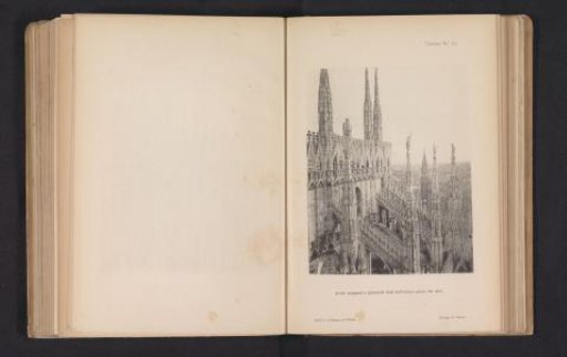 View of flying buttresses, piers and the roof of Milan Cathedral