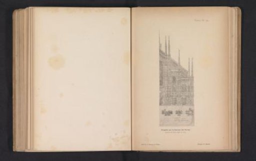 Photographic reproduction of a drawing of the renovation of the façade of the Duomo of Milan from 1653