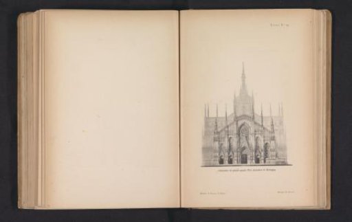 Photographic reproduction of a design drawing for the façade of the Duomo of Milan by Tito Azzolini