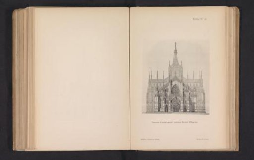 Photographic reproduction of a design drawing for the façade of the Duomo of Milan by Ludwig Becker