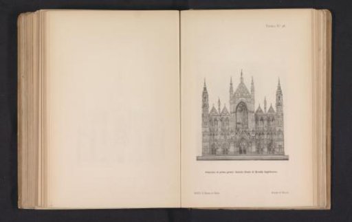 Photographic reproduction of a design drawing for the façade of the Duomo of Milan by Daniel Brade