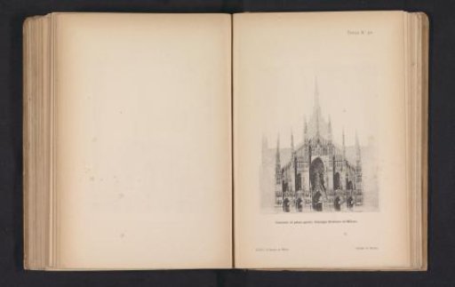 Photographic reproduction of a design drawing for the façade of the Duomo of Milan by Giuseppe Brentano