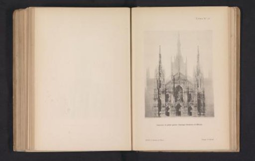Photographic reproduction of a design drawing of the façade of the Duomo of Milan by Giuseppe Brentano