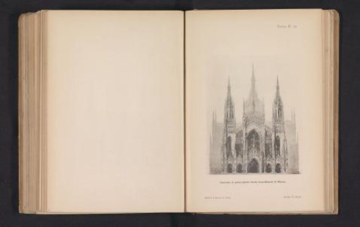 Photographic reproduction of a design drawing for the façade of the Duomo of Milan by Paolo Cesa Bianchi