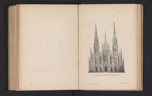 Photographic reproduction of a design drawing for the façade of the Milan Cathedral by Rudolf Dick
