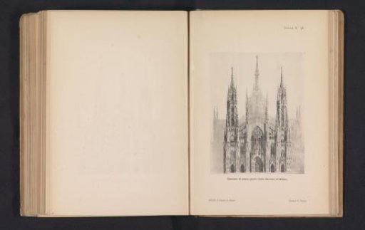 Photographic reproduction of a design drawing for the façade of the Milan Cathedral by Carlo Ferrario