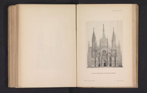Photographic reproduction of a design drawing for the façade of the Milan Cathedral by Carlo Ferrario
