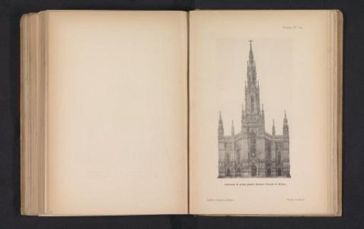 Photographic reproduction of a design drawing for the façade of the Milan Cathedral by Gaetano Moretti