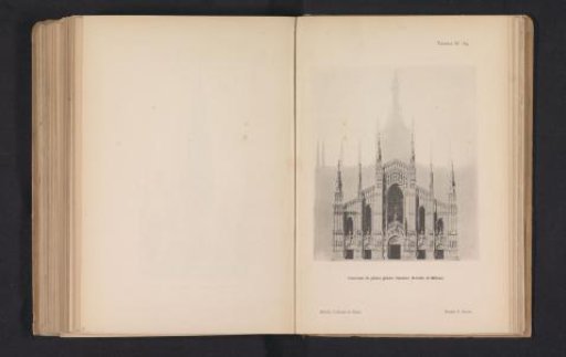 Photographic reproduction of a design drawing for the façade of the Milan Cathedral by Gaetano Moretti