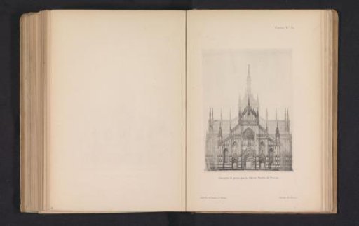 Photographic reproduction of a design drawing for the façade of the Milan Cathedral by Enrico Nordio
