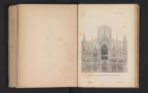 Photographic reproduction of a design drawing for the façade of the Milan Cathedral by Daniel Brade