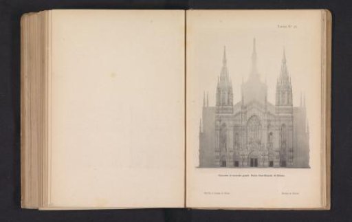 Photographic reproduction of a design drawing for the façade of the Milan Cathedral by Paolo Cesa Bianchi