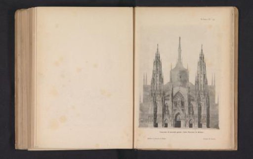 Photographic reproduction of a design drawing for the façade of the Milan Cathedral by Carlo Ferrario