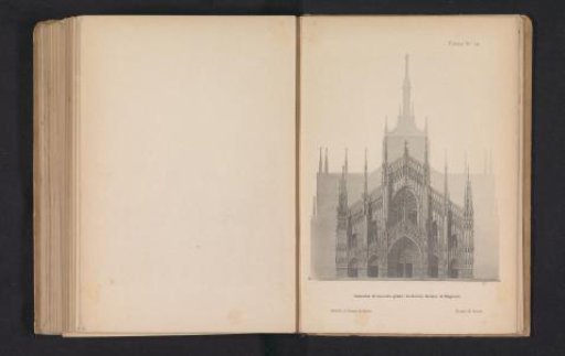 Photographic reproduction of a design drawing for the façade of the Milan Cathedral by Ludwig Becker