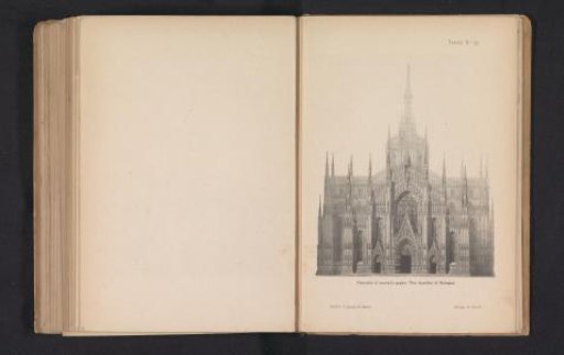Photographic reproduction of a design drawing for the façade of the Milan Cathedral by Tito Azzolini