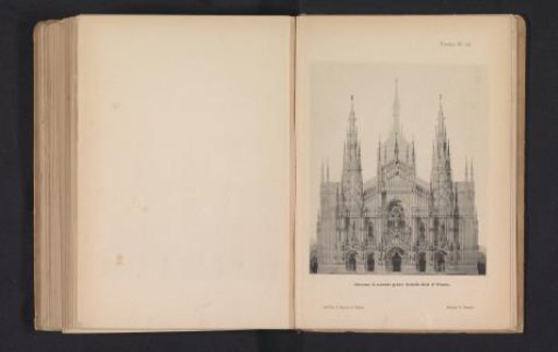Photographic reproduction of a design drawing for the façade of the Milan Cathedral by Rudolf Dick