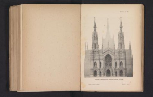 Photographic reproduction of a design drawing for the façade of the Milan Cathedral by Édouard Deperthes