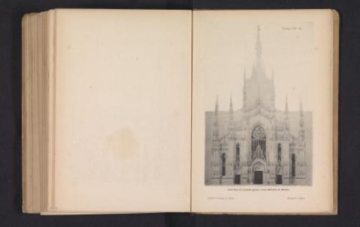 Photographic reproduction of a design drawing for the façade of the Milan Cathedral by Luca Beltrami