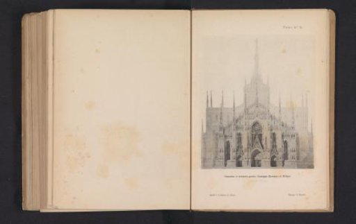 Photographic reproduction of a design drawing for the façade of the Milan Cathedral by Giuseppe Brentano