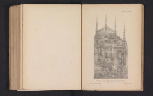 Photographic reproduction of a design drawing for a detail of the façade of the Milan Cathedral by Giuseppe Brentano