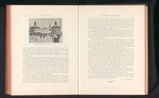 Photographic reproduction of a drawing depicting the restaurant of a brewery from Smíchov in Prague