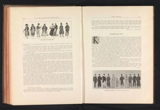Photographic reproduction of a drawing, depicting figures with men's fashion of 1891