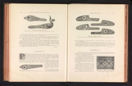Three ornaments of weapons