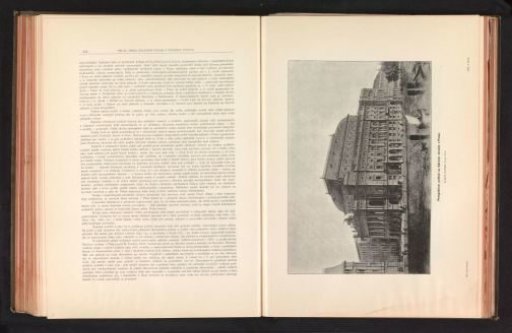 Photographic reproduction of a drawing depicting an exterior of the National Theatre in Prague