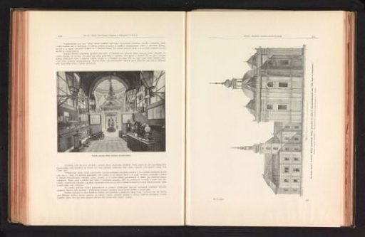 Photographic reproduction of a drawing, depicting the exterior of Mariánská Týnice