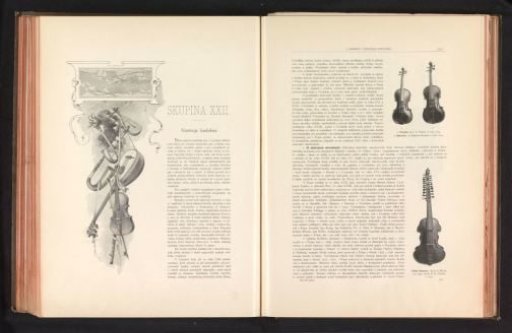 Photographic reproduction of a drawing depicting musical instruments