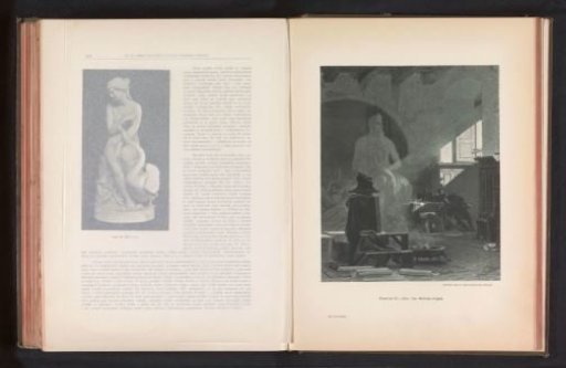 Photographic reproduction of a painting, depicting Michelangelo in his studio