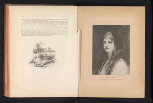 Photographic reproduction of a painting depicting a portrait of a Montenegrin girl