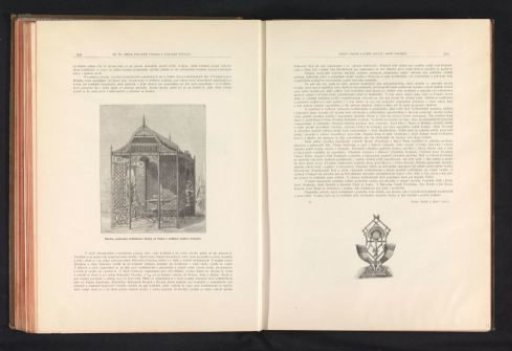 Photographic reproduction of a drawing, representing a pavilion in Prague, built by a basket-weaving school