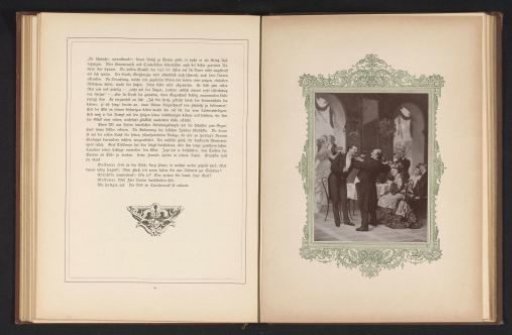 Photographic reproduction of a painting depicting Bolz and Piepenbrint from Soll und Haben by Gustav Freytag
