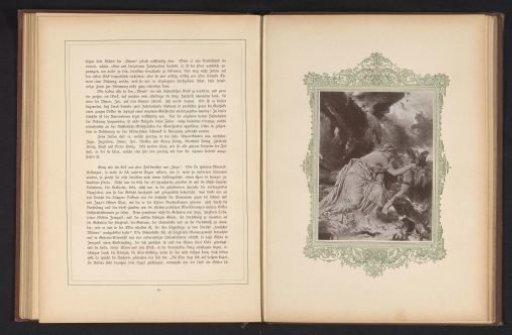 Photographic reproduction of a painting depicting Irmgard at the dying Ingo from Die Ahnen by Gustav Freytag