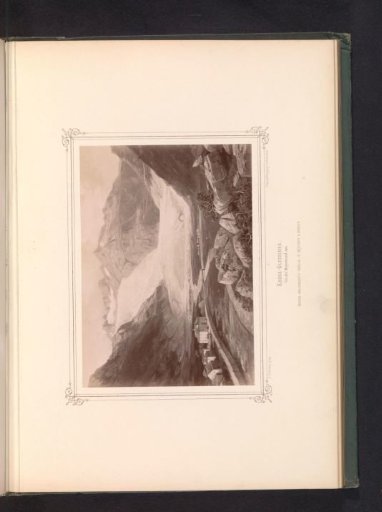 Photographic reproduction of a painting of the Rhône Glacier