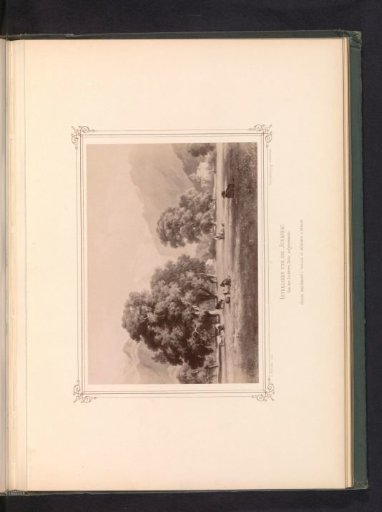 Photographic reproduction of a painting of Interlaken and the Jungfrau