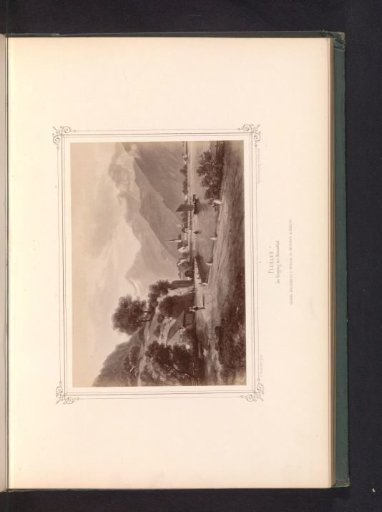 Photographic reproduction of a painting of Flüelen on Lake Lucerne